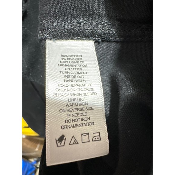 Quacker Factory size L black with gold white star beading rhinestone jean jacket - Picture 5 of 6